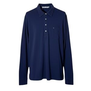 Criquet 100% Organic Cotton Long Sleeve Polo‎ Navy Blue Size XXL